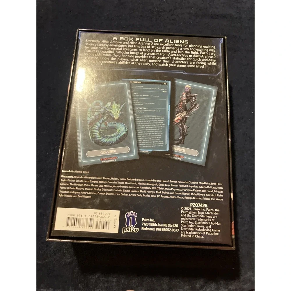 Paizo Starfinder Alien Archive 1 & 2 Battle Cards RPG Accessories 315 Cards